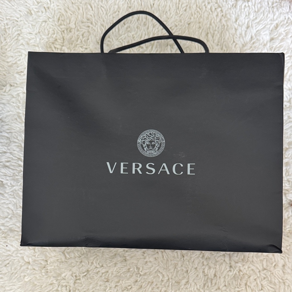Versace Black and Silver Logo Bag